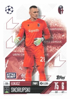 Lukasz Skorupski Bologna 2024/25 Topps Match Attax UEFA Club Competitions #335