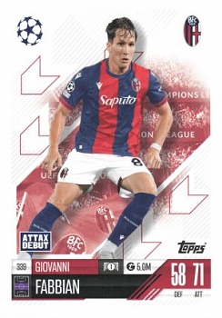 Giovanni Fabbian Bologna 2024/25 Topps Match Attax UEFA Club Competitions #339