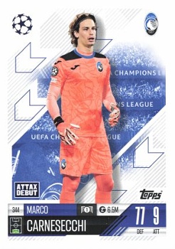 Marco Carnesecchi Atalanta BC 2024/25 Topps Match Attax UEFA Club Competitions #344