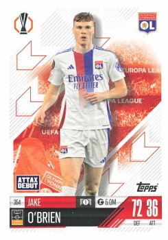 Jake O'Brien Olympique Lyonnais 2024/25 Topps Match Attax UEFA Club Competitions #354