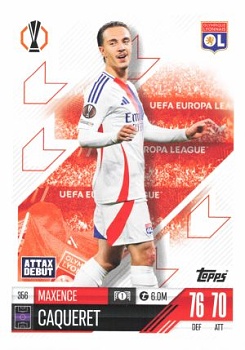 Maxence Caqueret Olympique Lyonnais 2024/25 Topps Match Attax UEFA Club Competitions #356