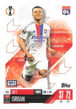 Gift Orban Olympique Lyonnais 2024/25 Topps Match Attax UEFA Club Competitions #359
