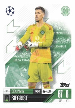 Benjamin Siegrist Celtic Glasgow 2024/25 Topps Match Attax UEFA Club Competitions #371