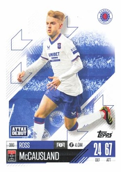 Ross McCausland Glasgow Rangers 2024/25 Topps Match Attax UEFA Club Competitions #386