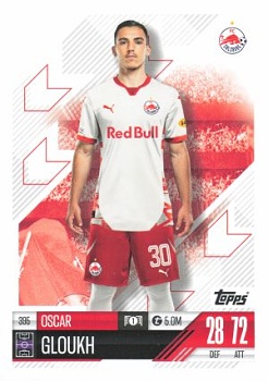 Oscar Gloukh Red Bull Salzburg 2024/25 Topps Match Attax UEFA Club Competitions #395