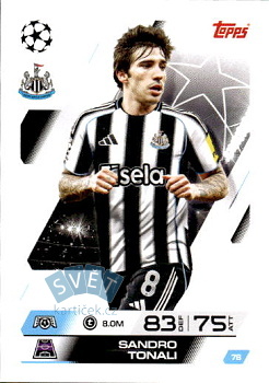 Sandro Tonali Newcastle United Topps Match Attax UEFA Club Competitions 2025/26 #78