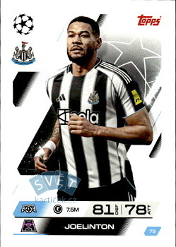 Joelinton Newcastle United Topps Match Attax UEFA Club Competitions 2025/26 #79