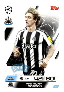 Anthony Gordon Newcastle United Topps Match Attax UEFA Club Competitions 2025/26 #81
