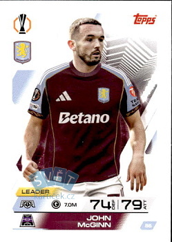 John McGinn Aston Villa Topps Match Attax UEFA Club Competitions 2025/26 #86