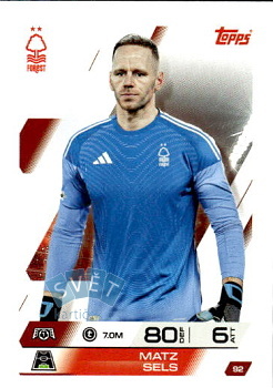 Matz Sels Nottingham Forest Topps Match Attax UEFA Club Competitions 2025/26 #92