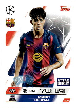 Marc Bernal FC Barcelona Topps Match Attax UEFA Club Competitions 2025/26 #106