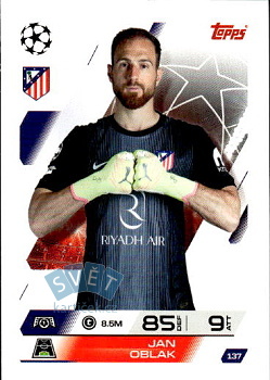 Jan Oblak Atletico Madrid Topps Match Attax UEFA Club Competitions 2025/26 #137