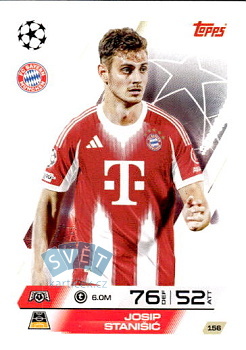 Josip Stanisic Bayern Munchen Topps Match Attax UEFA Club Competitions 2025/26 #156