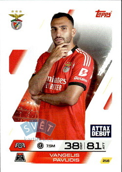 Vangelis Pavlidis SL Benfica Topps Match Attax UEFA Club Competitions 2025/26 #216