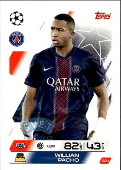 Willian Pacho Paris Saint-Germain Topps Match Attax UEFA Club Competitions 2025/26 #229