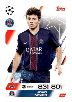 Joao Neves Paris Saint-Germain Topps Match Attax UEFA Club Competitions 2025/26 #234