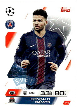 Goncalo Ramos Paris Saint-Germain Topps Match Attax UEFA Club Competitions 2025/26 #243