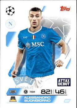 Alessandro Buongiorno SSC Napoli Topps Match Attax UEFA Club Competitions 2025/26 #247