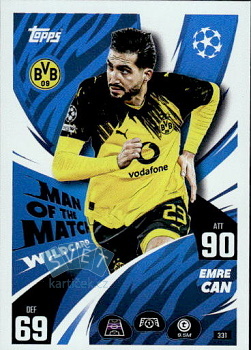 Emre Can Borussia Dortmund Topps Match Attax UEFA Club Competitions 2025/26 Man of the Match Wildcard #331