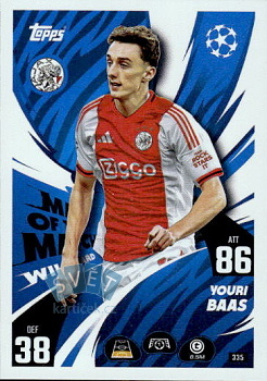 Youri Baas AFC Ajax Topps Match Attax UEFA Club Competitions 2025/26 Man of the Match Wildcard #335