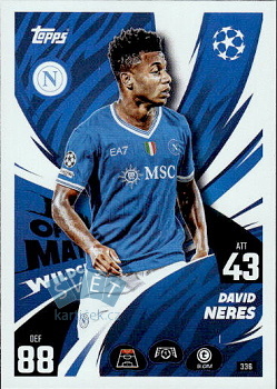 David Neres SSC Napoli Topps Match Attax UEFA Club Competitions 2025/26 Man of the Match Wildcard #336