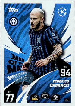 Federico Dimarco Internazionale Milano Topps Match Attax UEFA Club Competitions 2025/26 Man of the Match Wildcard #337