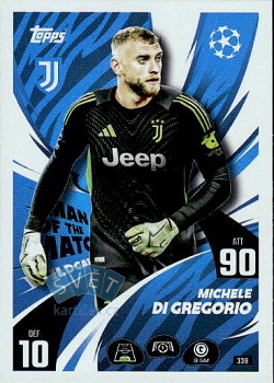 Michele Di Gregorio Juventus FC Topps Match Attax UEFA Club Competitions 2025/26 Man of the Match Wildcard #338