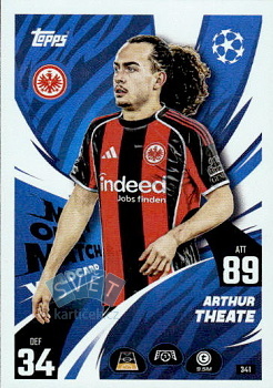 Arthur Theate Eintracht Frankfurt Topps Match Attax UEFA Club Competitions 2025/26 Man of the Match Wildcard #341