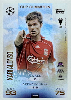 Xabi Alonso Liverpool Topps Match Attax UEFA Club Competitions 2025/26 Cup Champion #344