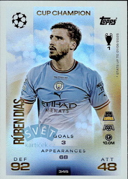 Ruben Dias Manchester City Topps Match Attax UEFA Club Competitions 2025/26 Cup Champion #345