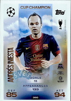 Andres Iniesta FC Barcelona Topps Match Attax UEFA Club Competitions 2025/26 Cup Champion #350