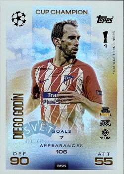 Diego Godin Atletico Madrid Topps Match Attax UEFA Club Competitions 2025/26 Cup Champion #355