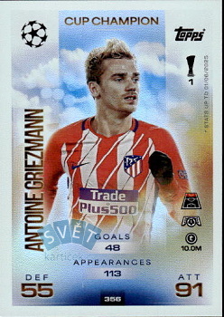 Antoine Griezmann Atletico Madrid Topps Match Attax UEFA Club Competitions 2025/26 Cup Champion #356