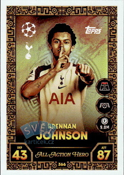 Brennan Johnson Tottenham Hotspur Topps Match Attax UEFA Club Competitions 2025/26 All-Action Hero #366