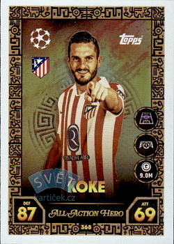 Koke Atletico Madrid Topps Match Attax UEFA Club Competitions 2025/26 All-Action Hero #368
