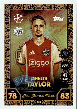 Kenneth Taylor AFC Ajax Topps Match Attax UEFA Club Competitions 2025/26 All-Action Hero #374