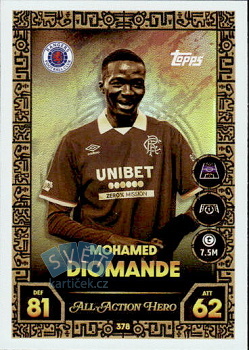 Mohamed Diomande Rangers FC Topps Match Attax UEFA Club Competitions 2025/26 All-Action Hero #378