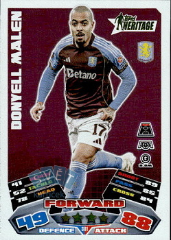 Donyell Malen Aston Villa Topps Match Attax UEFA Club Competitions 2025/26 Heritage #381