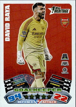 David Raya Arsenal Topps Match Attax UEFA Club Competitions 2025/26 Heritage #388