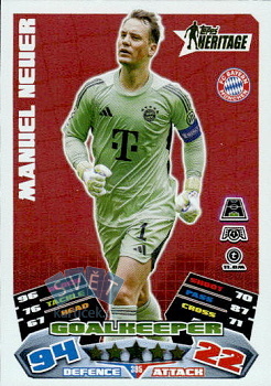 Manuel Neuer Bayern Munchen Topps Match Attax UEFA Club Competitions 2025/26 Heritage #395