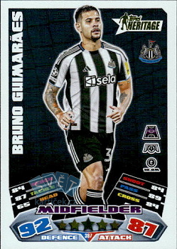Bruno Guimaraes Newcastle United Topps Match Attax UEFA Club Competitions 2025/26 Heritage #397
