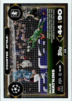 Ollie Watkins Aston Villa Topps Match Attax UEFA Club Competitions 2025/26 Counter Attax #410