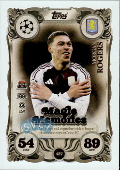 Morgan Rogers Aston Villa Topps Match Attax UEFA Club Competitions 2025/26 Magic Memories #427