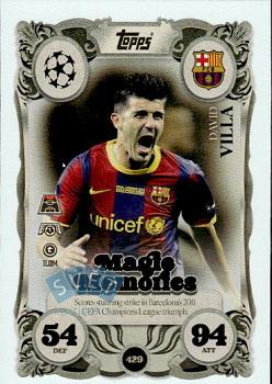 David Villa FC Barcelona Topps Match Attax UEFA Club Competitions 2025/26 Magic Memories #429