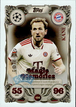 Harry Kane Bayern Munchen Topps Match Attax UEFA Club Competitions 2025/26 Magic Memories #436