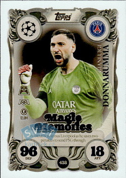 Gianluigi Donnarumma Paris Saint-Germain Topps Match Attax UEFA Club Competitions 2025/26 Magic Memories #438