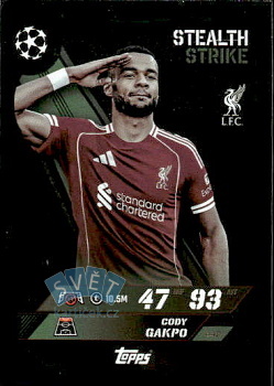 Cody Gakpo Liverpool Topps Match Attax UEFA Club Competitions 2025/26 Stealth Strike #442