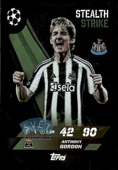 Anthony Gordon Newcastle United Topps Match Attax UEFA Club Competitions 2025/26 Stealth Strike #446