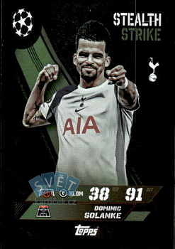 Dominic Solanke Tottenham Hotspur Topps Match Attax UEFA Club Competitions 2025/26 Stealth Strike #447