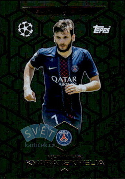 Khvicha Kvaratskhelia Paris Saint-Germain Topps Match Attax UEFA Club Competitions 2025/26 Black Edge Edition #BE8